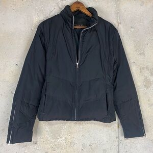 Sisley black zip up puffer jacket small